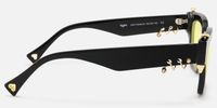 Sabrina - Rectangle Black Sunglasses | Vooglam Side View