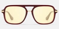 Marfa - Yellow Tint Red Aviator Sunglasses | Vooglam Angle View