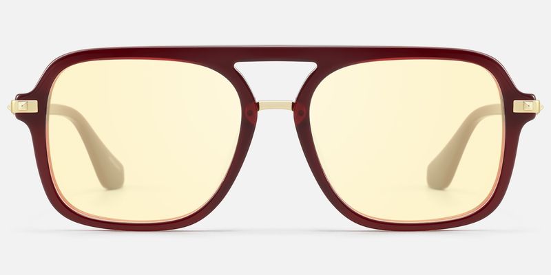 Marfa - Yellow Tint Red Aviator Sunglasses | Vooglam