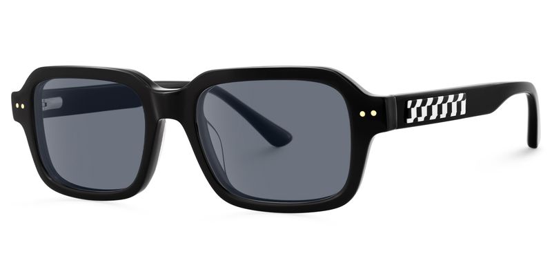 Narges - Rectangle Black Sunglasses