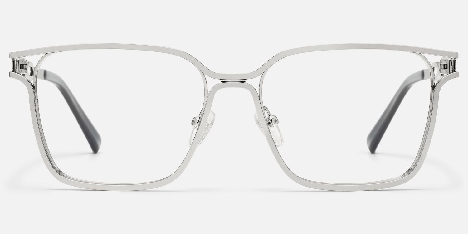 Frenzy - Rectangle Silver Eyeglasses product detail 2