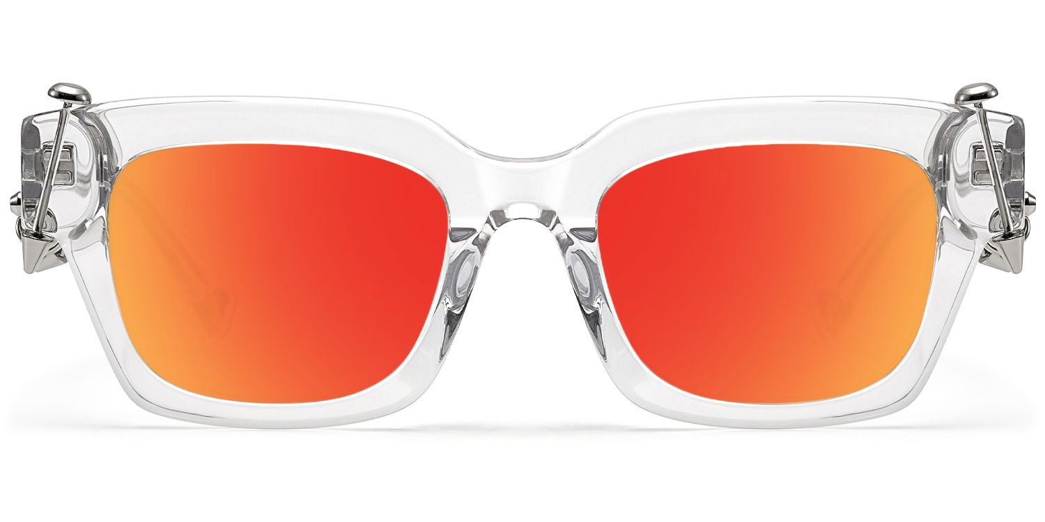 Frame Size of Sabrina - Gothic Clear Mirror Sunglasses | Vooglam