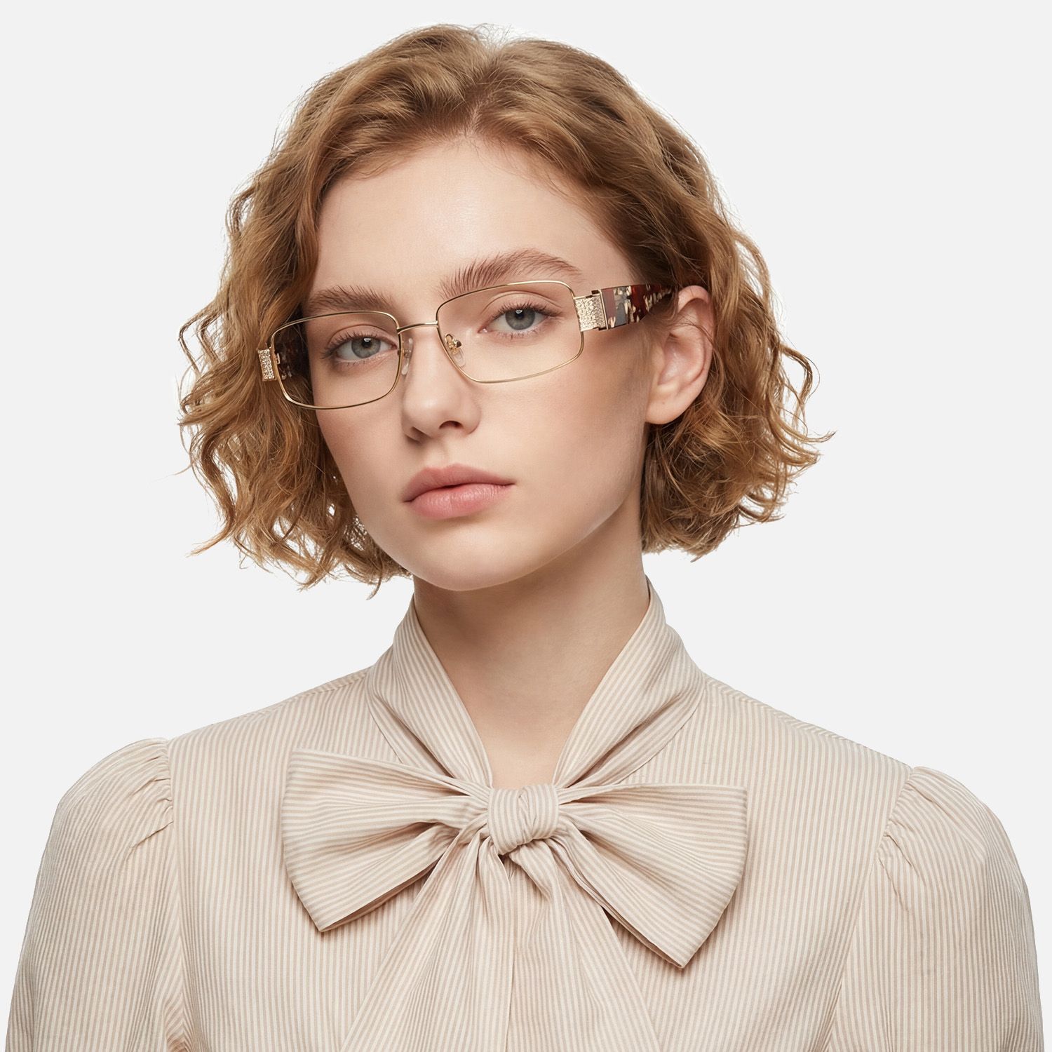 Explore the design story of Alexandra - Rectangle Floral Eyeglasses | Vooglam