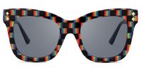 Faustyna - Square Multicolor Sunglasses | Vooglam Angle View