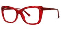 Shane - Rectangle Red Eyeglasses | Vooglam Front View