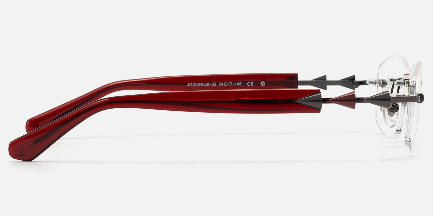 Fracture - Rectangle Red Eyeglasses product detail 3