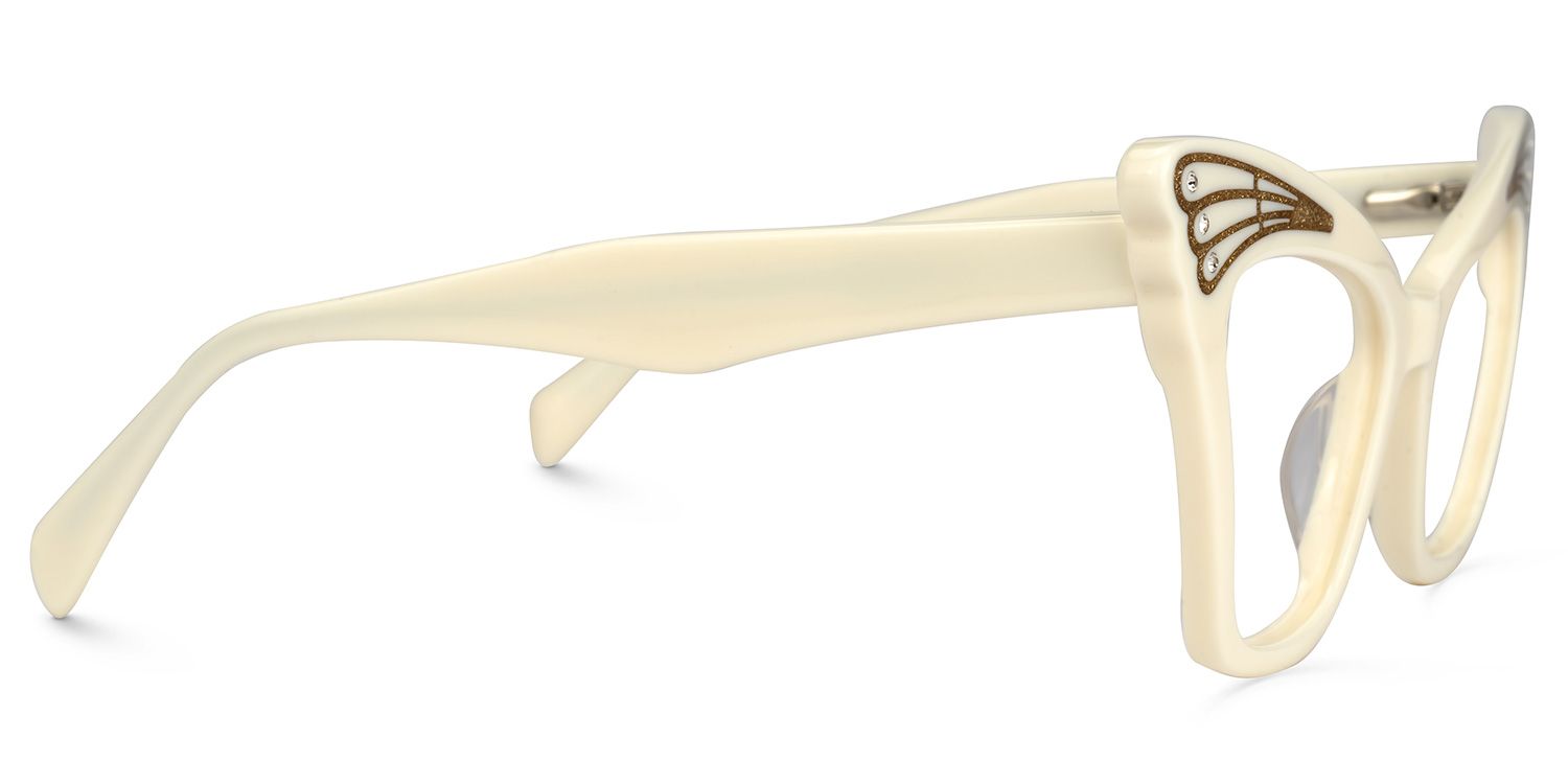 Kalinda - Cat Eye White Eyeglasses | Vooglam 4