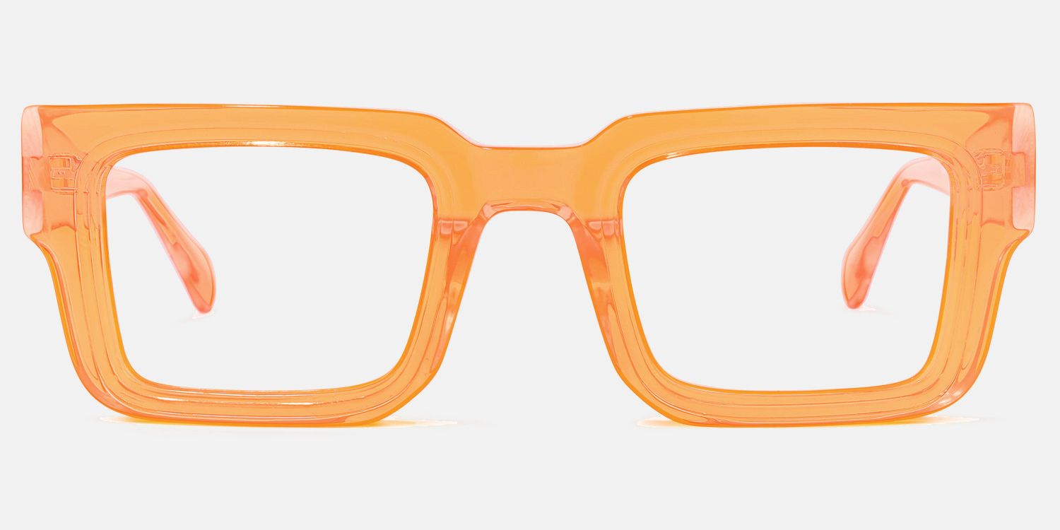 Cherie - Vibrant Orange Chunky Bold Square Glasses product detail 2