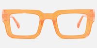 Cherie - Vibrant Orange Chunky Bold Square Glasses | Vooglam Angle View