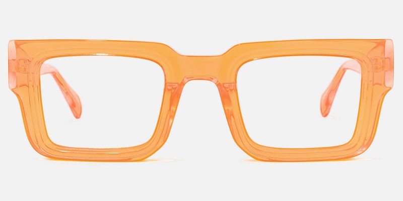 Cherie - Vibrant Orange Chunky Bold Square Glasses
