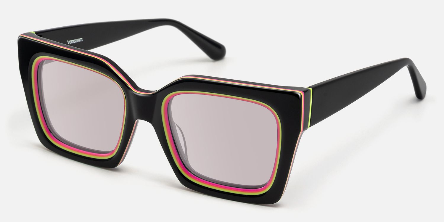 Trance - Square Black Sunglasses | Vooglam Front View