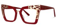 Dangela - Square Red Eyeglasses | Vooglam Front View