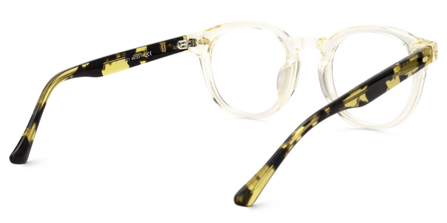Kacela - Round Yellow Eyeglasses by Vooglam - Side View