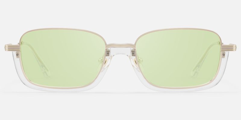 Basel - Light Extra Wide Gold Wire Rim Sunglasses | Vooglam