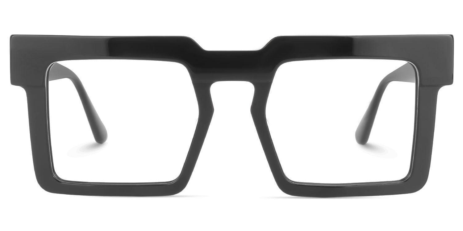 Elinoah - Square Black Eyeglasses | Vooglam Angle View