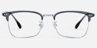 Dial - Browline Grey Eyeglasses | Vooglam Angle View