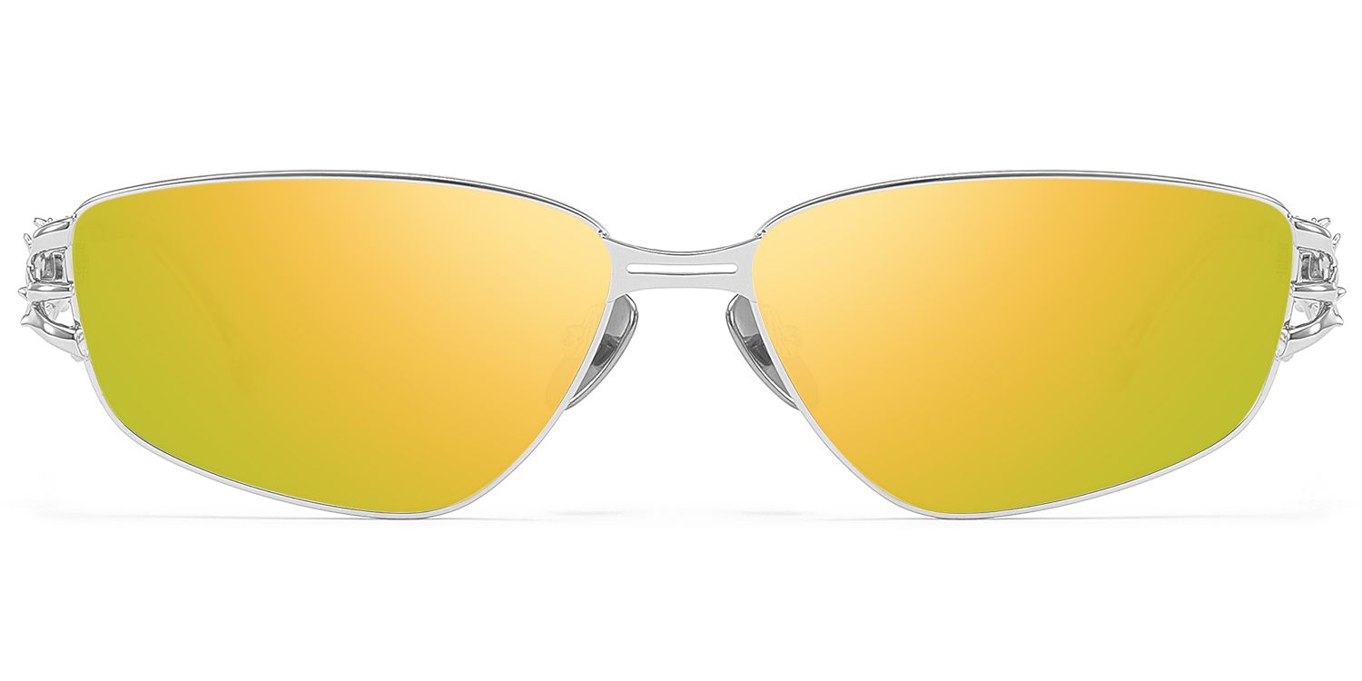 Frame Size of Spine - Silver Light Blue Tint Sunglasses | Vooglam