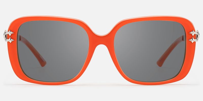 Nova - Bright Orange Gray Tint Y2K Star Shades by Vooglam