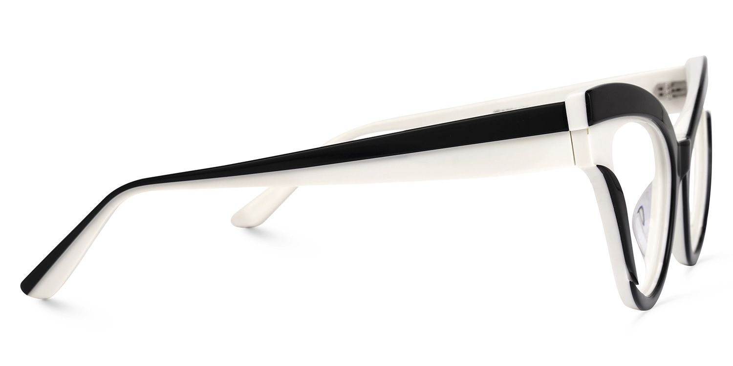 Daveigh - Cat Eye Black/White Eyeglasses | Vooglam 4
