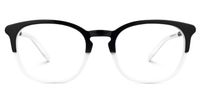 Elaina - Square Black/White Eyeglasses | Vooglam Angle View