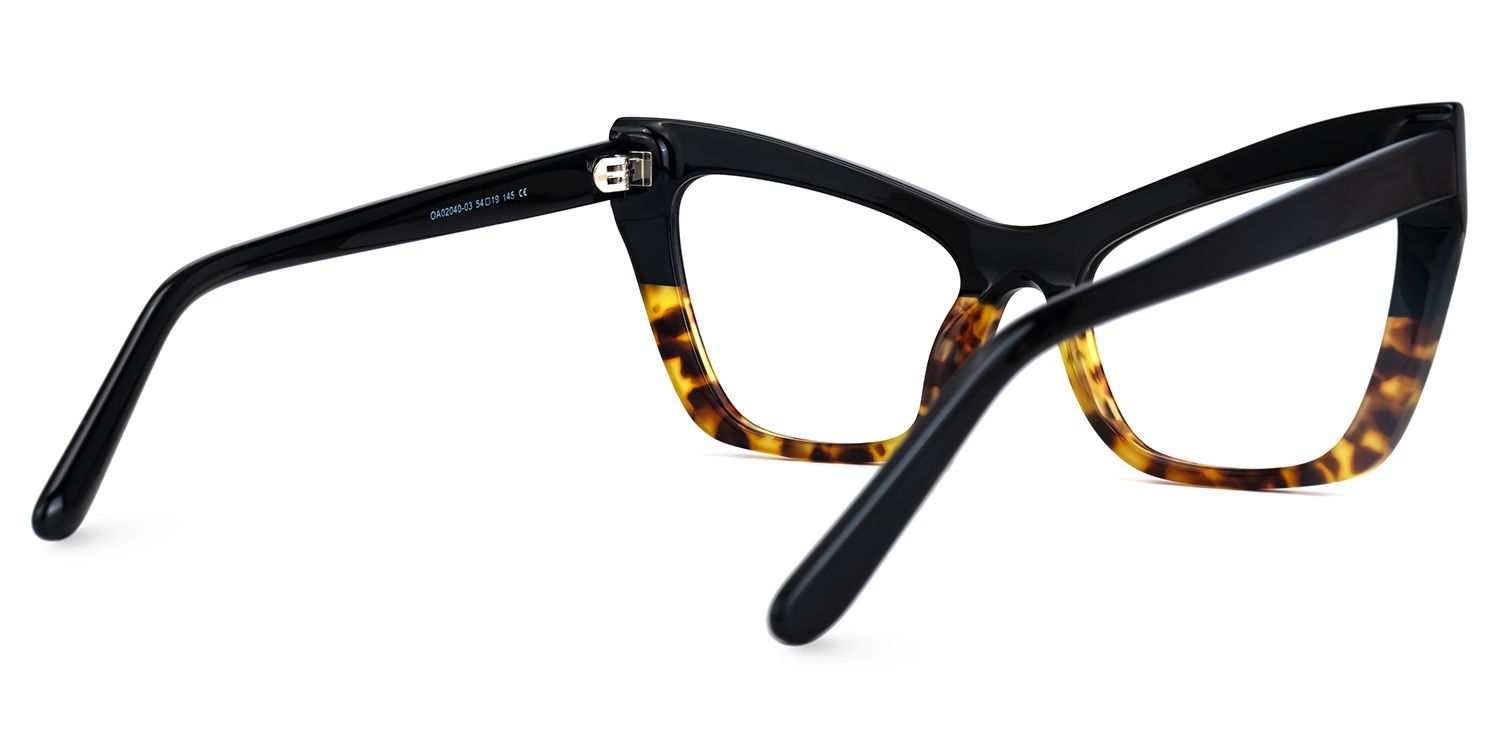 Bader - Cat Eye Black/Tortoise Eyeglasses | Vooglam Side View