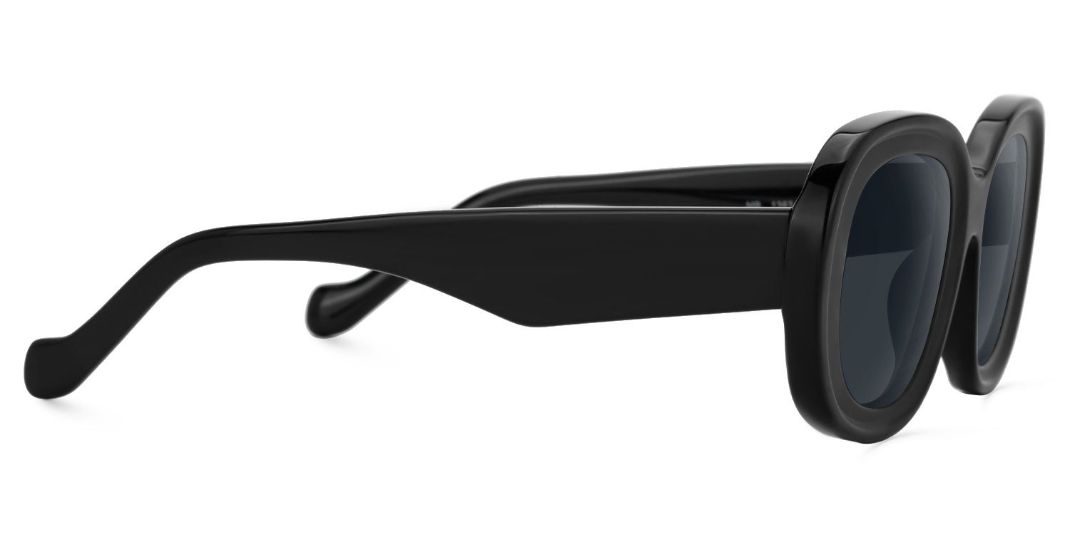 Kahale - Oval Black Prescription Sunglasses | Vooglam 4