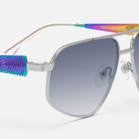 Solara - Aviator Silver Sunglasses | Vooglam Design Details