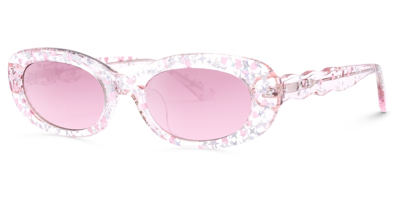 SHHHH~ - Oval Pink Sunglasses