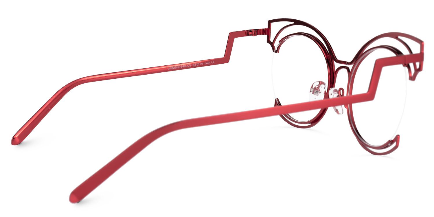 Maggie - Cat Eye Red Eyeglasses | Vooglam Side View
