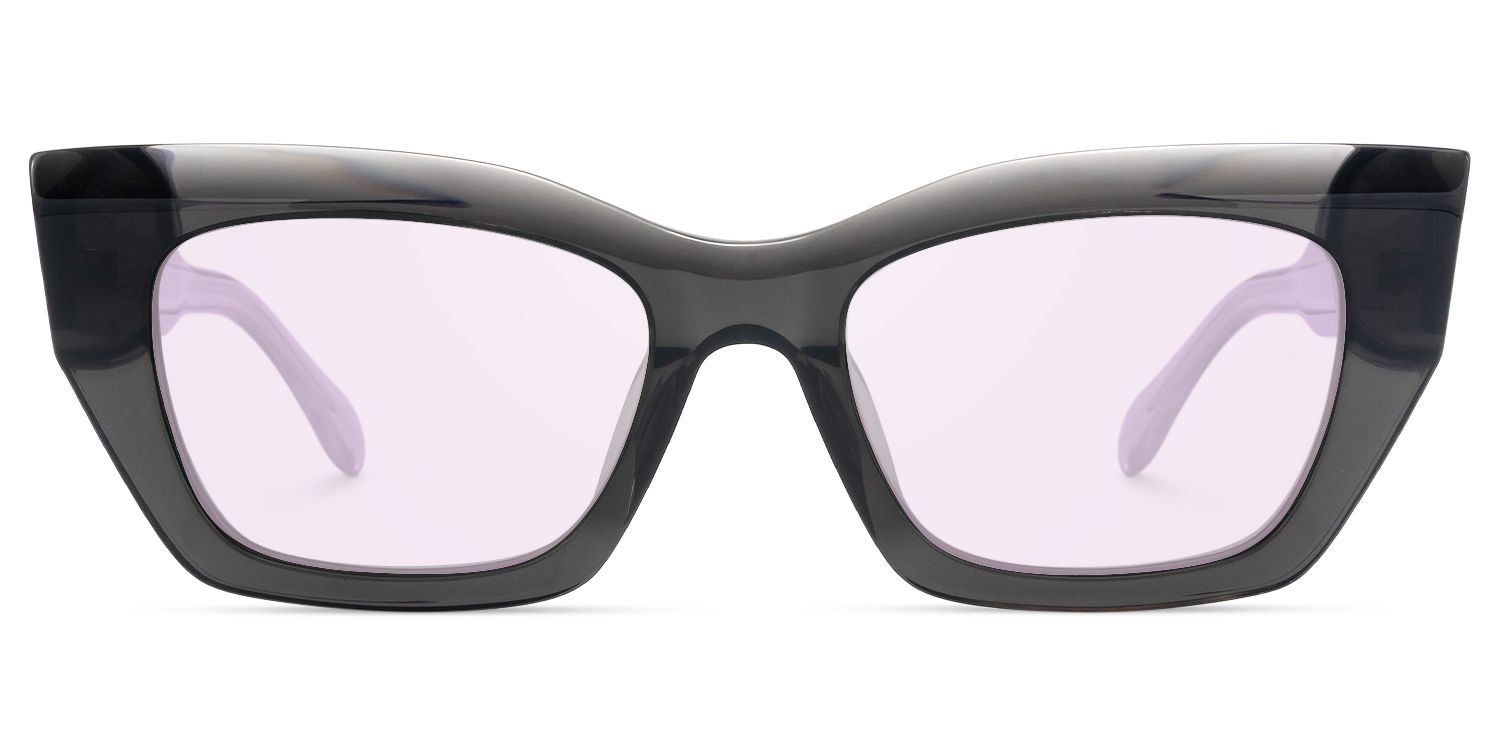 Velora - Transparent Grey Purple Sunglasses | Vooglam Product Details 1