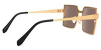 Elowen - Rectangle Gold Sunglasses | Vooglam Side View