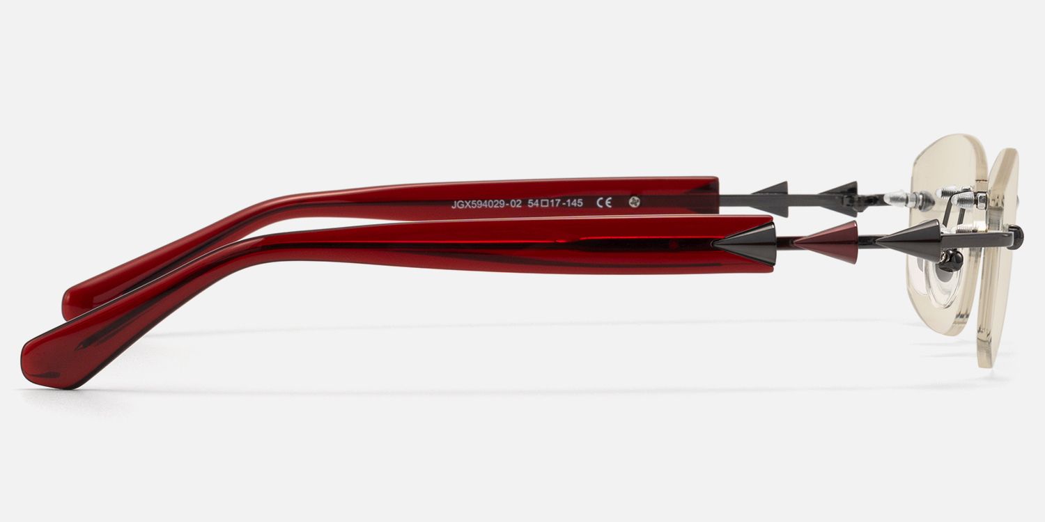 Fracture - Rectangle Red Sunglasses product detail 3