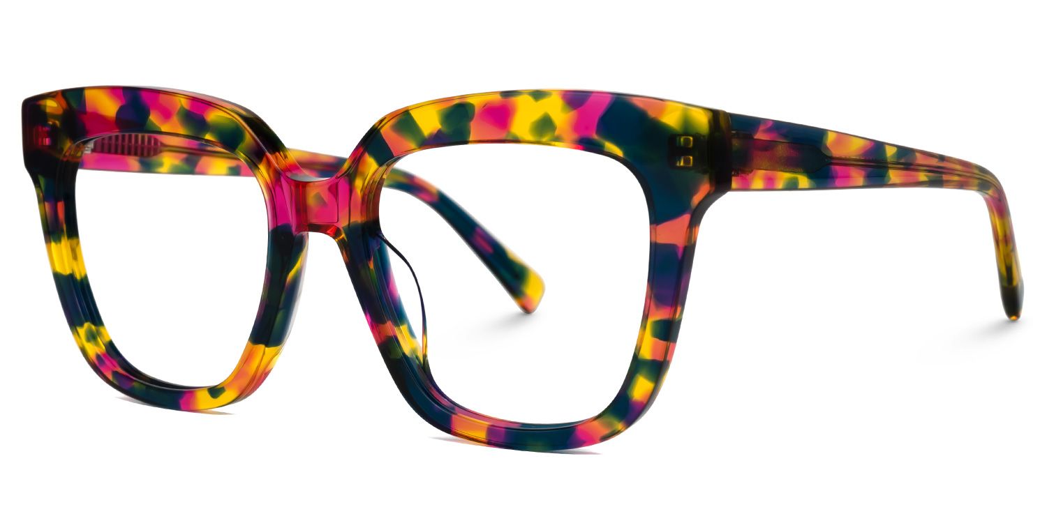 Daruka - Square Floral Eyeglasses | Vooglam Front View