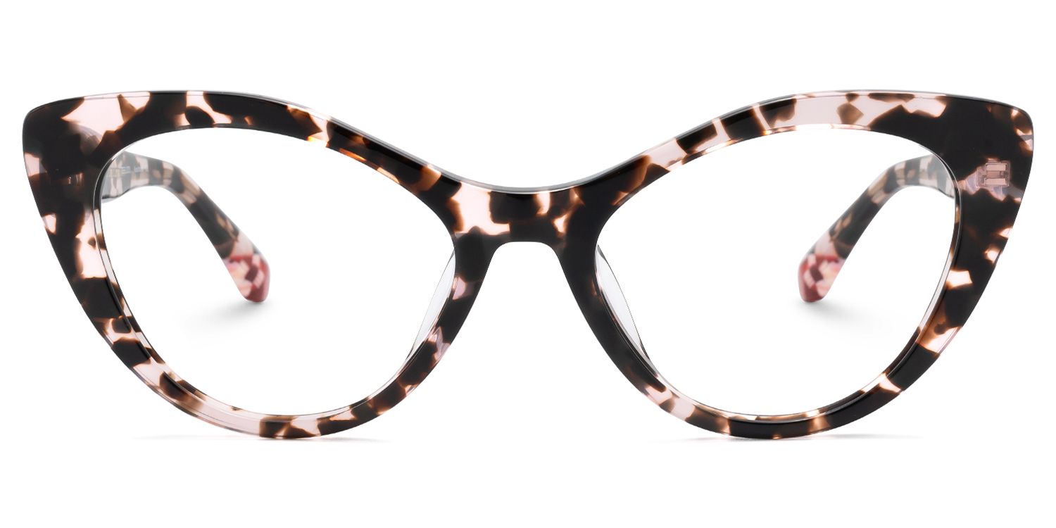 Naira - Cat Eye Floral Eyeglasses | Vooglam Angle View