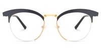 Browline Black Eyeglasses | Vooglam.com Angle View