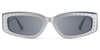 Quentin - Rectangle Silver Sunglasses | Vooglam Angle View