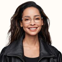 Ubuntu - Rectangle Silver Eyeglasses | Vooglam On Model 1