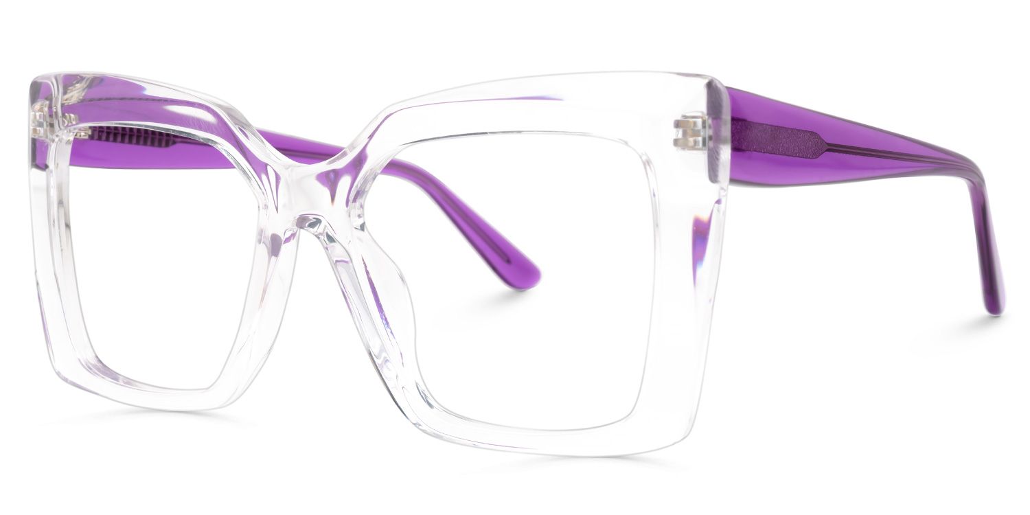 Eire - Square Crystal Eyeglasses by Vooglam - Front View