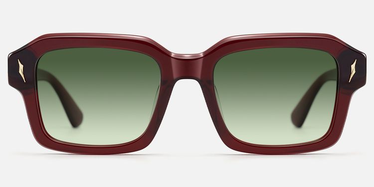 Blindspot - Green Tint Transparent Red Sunglasses | Vooglam