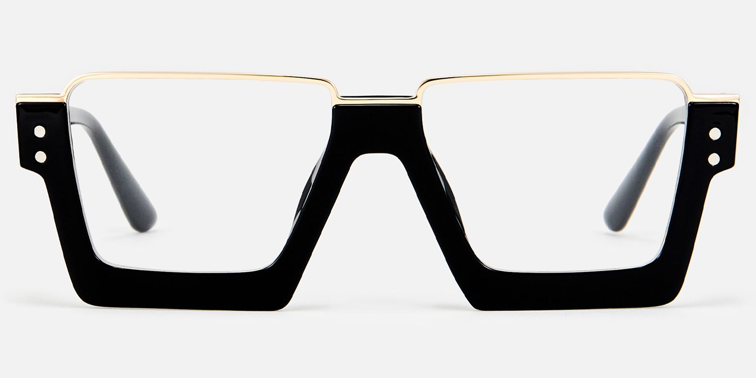 Dardhan - Black Thick Rimmed Glasses | Vooglam Angle View