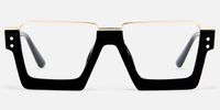 Dardhan - Refined Black Rectangle Eyeglasses | Vooglam Angle View