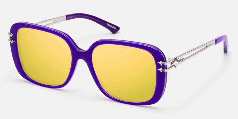 Nova - Dark Purple Gold Mirrored Star Sunglasses by Vooglam