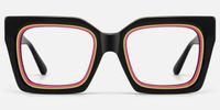 Trance - Square Black Eyeglasses | Vooglam Angle View