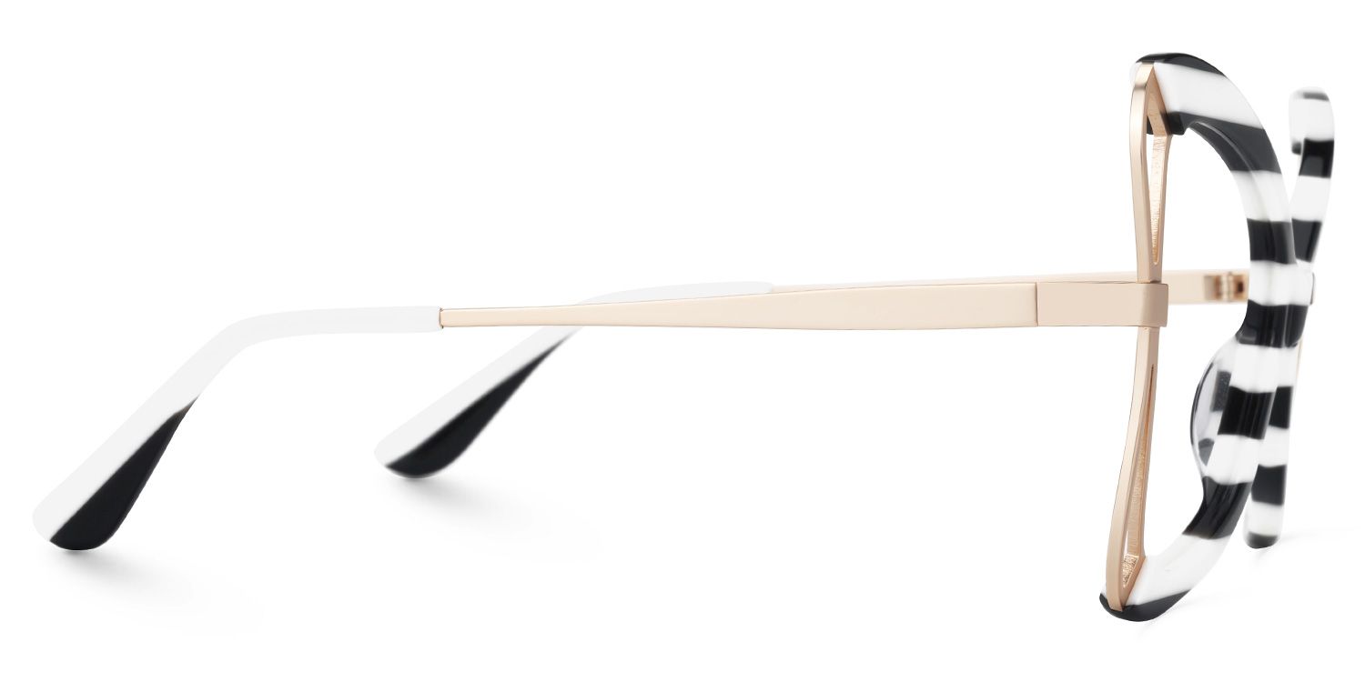 Emiliana - Butterfly Black/White Eyeglasses | Vooglam 4