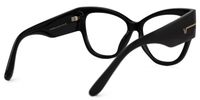 Elektra - Elegant Black & Gold Cat Eye Glasses | Vooglam Side View