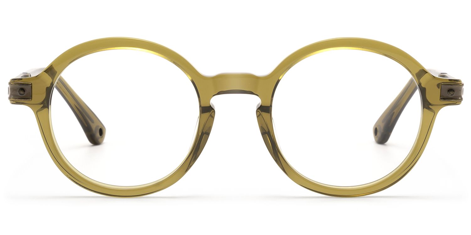 Frame Size of Lennon - Antique Bronze Olive Green Round Frame | Vooglam