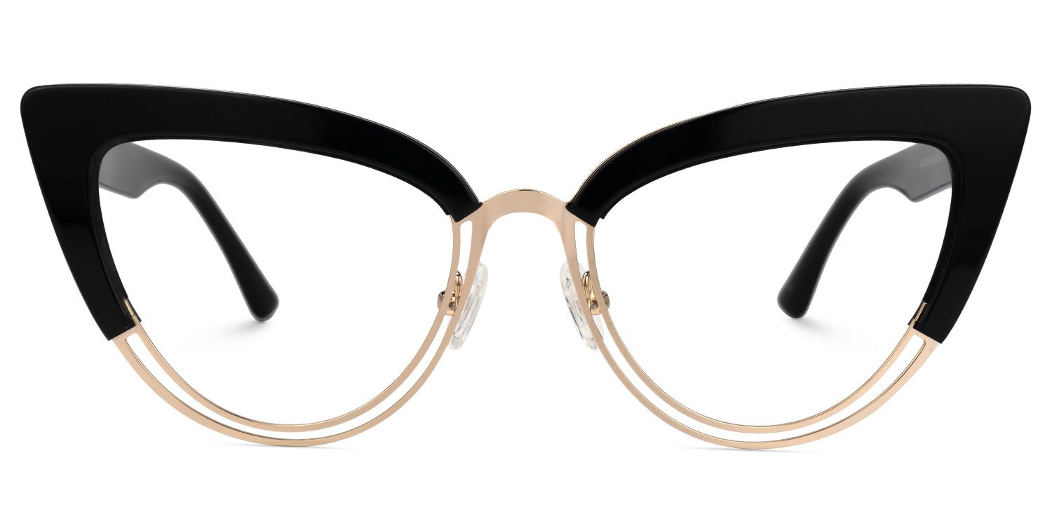 Daryl - Cat Eye Black Eyeglasses | Vooglam Angle View