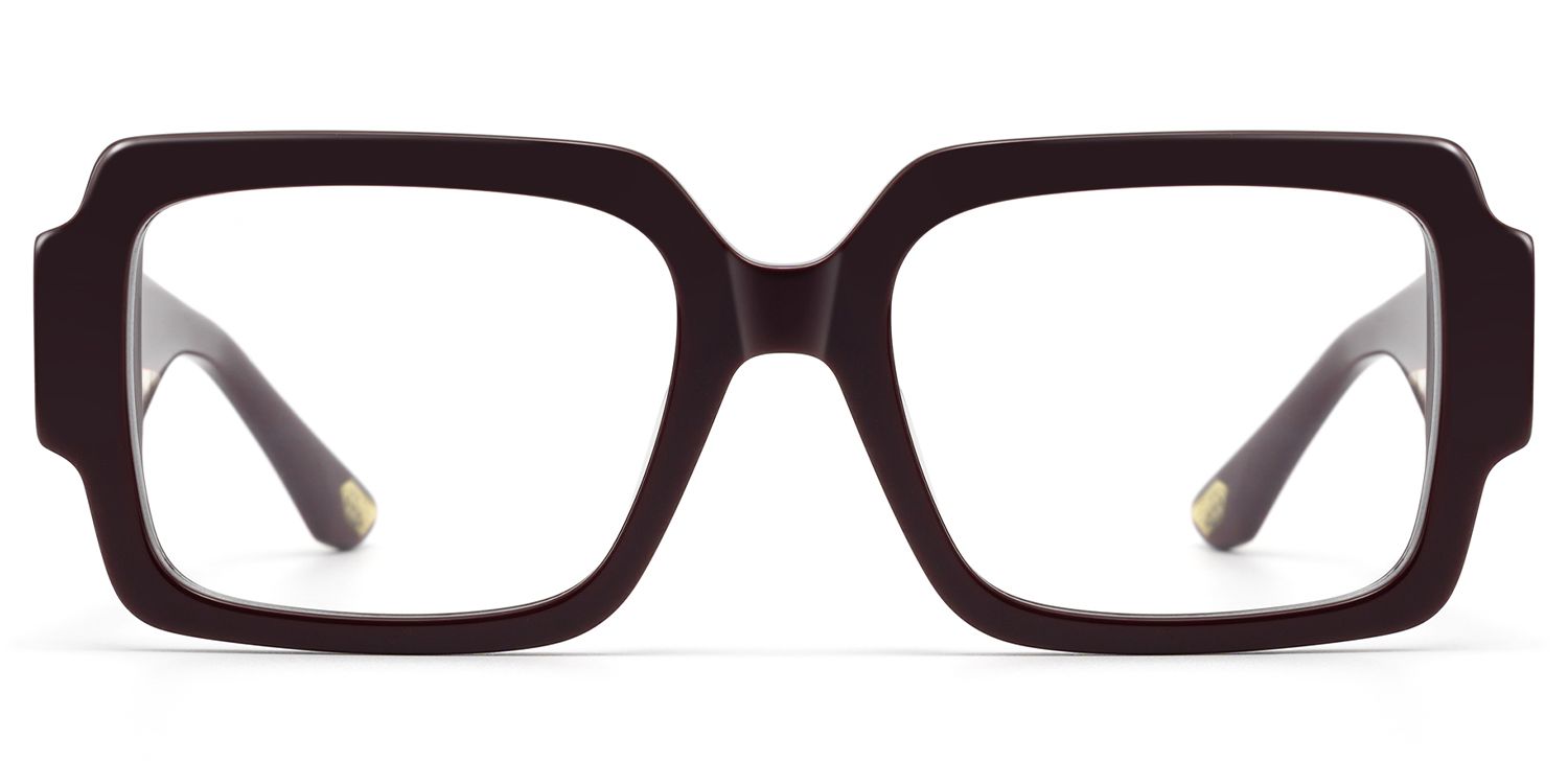 Axis - Large Burgundy Art Deco Glasses | Vooglam Product Details 1