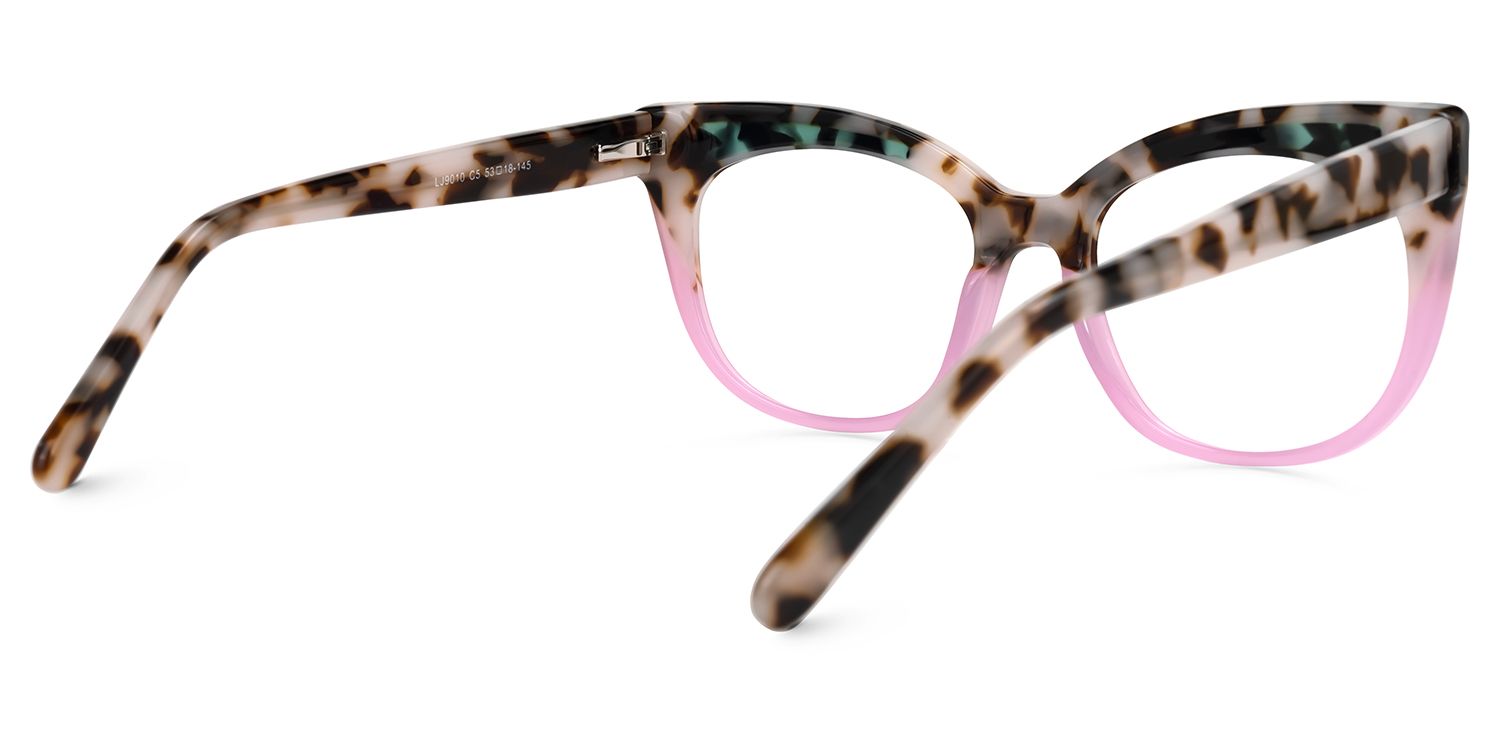 Edythe - Cat Eye Pink/Tortoise Eyeglasses | Vooglam Side View