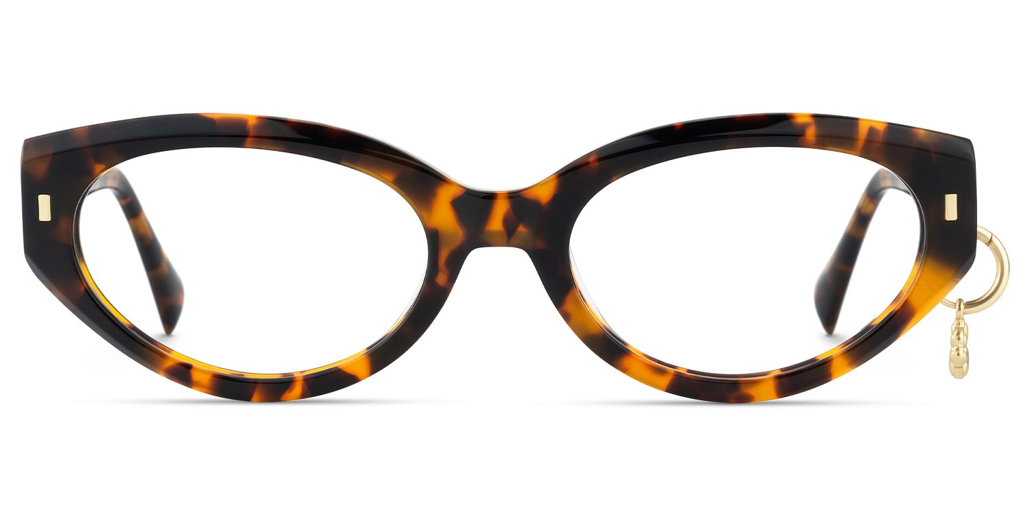 Meow - Cat Eye Tortoise Eyeglasses | Vooglam Angle View